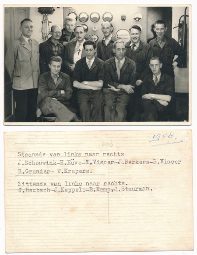 1958 J. Schouwink, H. Hüve, T. Viscer, J. Berkers, B. Viscer, B. Grunder, W. Krupers. J Heubach, J.  Keppels, B. Kamp, J. Stuurman