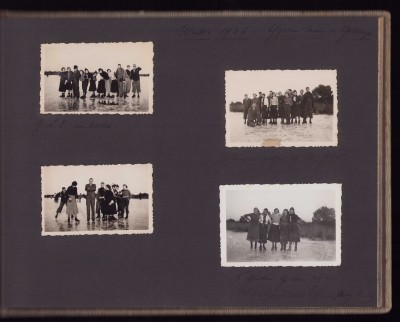 Winter 1936 IJzeren man in Geldrop
G.L.E. in actie Allemaal netjes op de foto 
5 geiten op een rijtje Kathie 